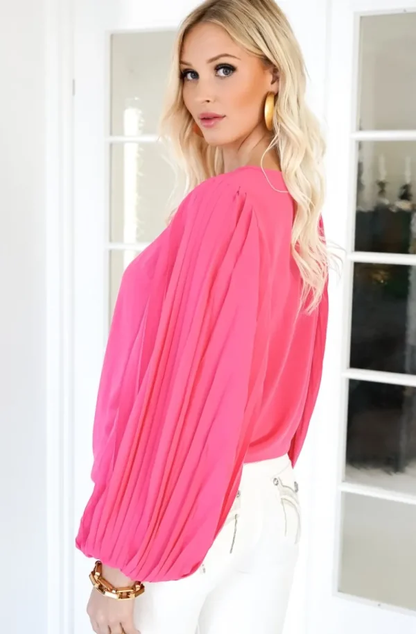 BLOND HOUR - Riviera Blouse - Cerise Clearance