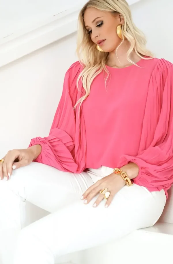 BLOND HOUR - Riviera Blouse - Cerise Clearance