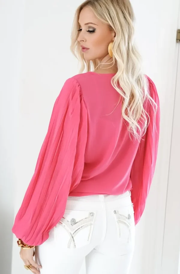 BLOND HOUR - Riviera Blouse - Cerise Clearance