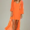 BLOND HOUR - Riviera Maxi Wrap Dress - Orange Hot
