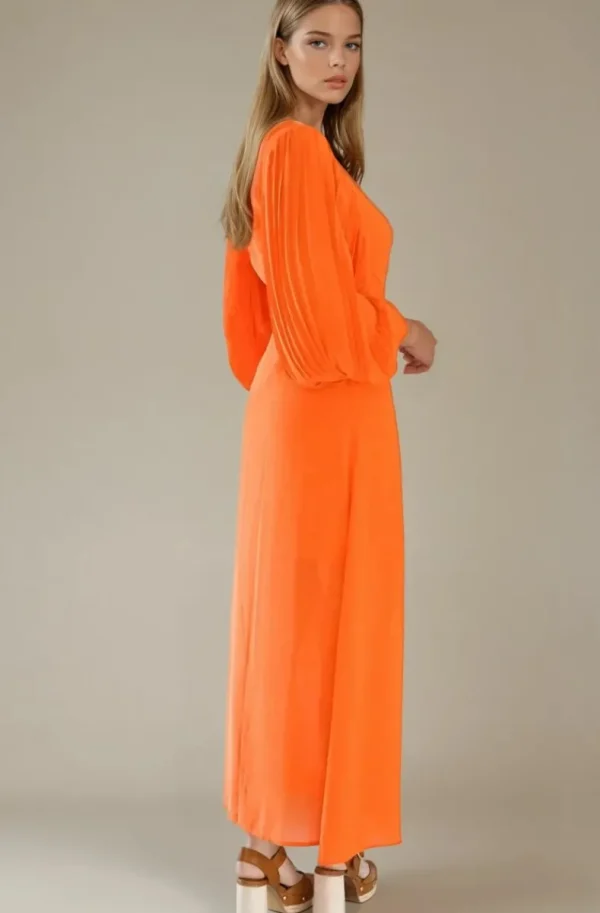 BLOND HOUR - Riviera Maxi Wrap Dress - Orange Hot
