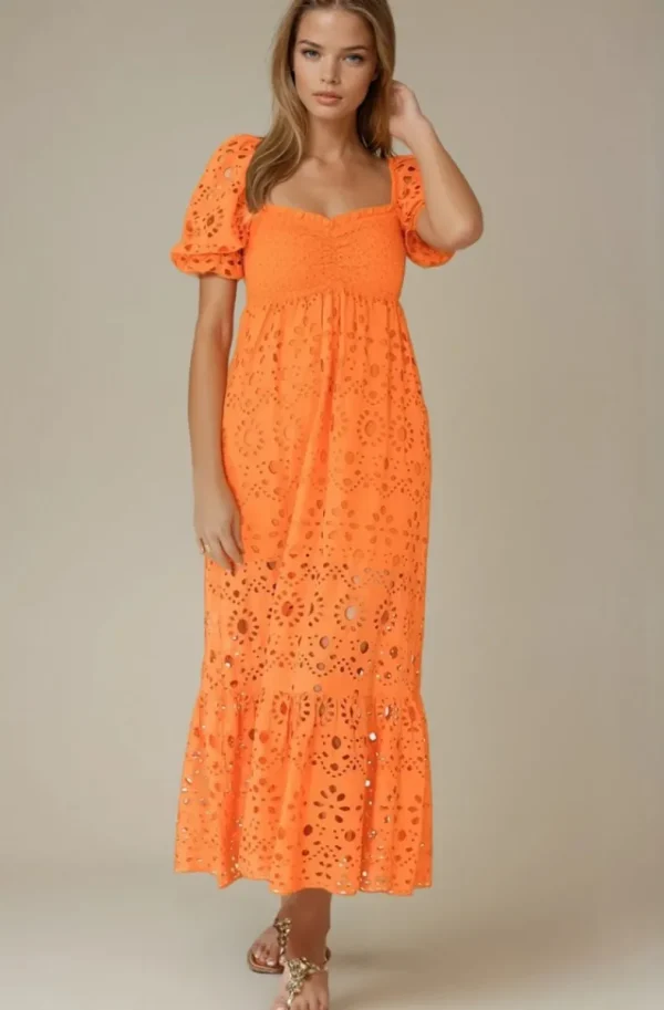 BLOND HOUR - Sienna Maxi Dress - Orange Hot