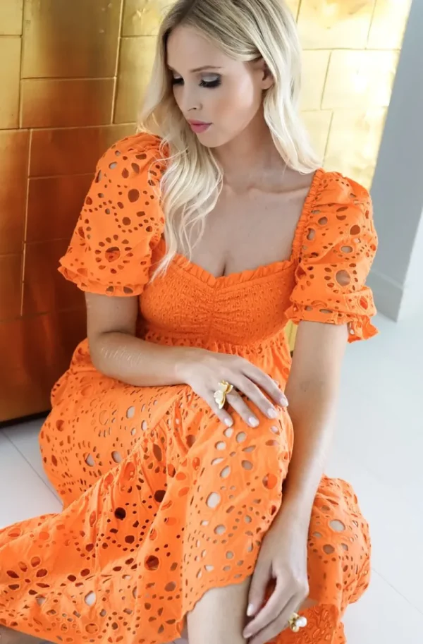 BLOND HOUR - Sienna Maxi Dress - Orange Hot