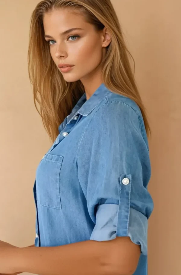BLOND HOUR - Time shirt Dress - Denim Hot