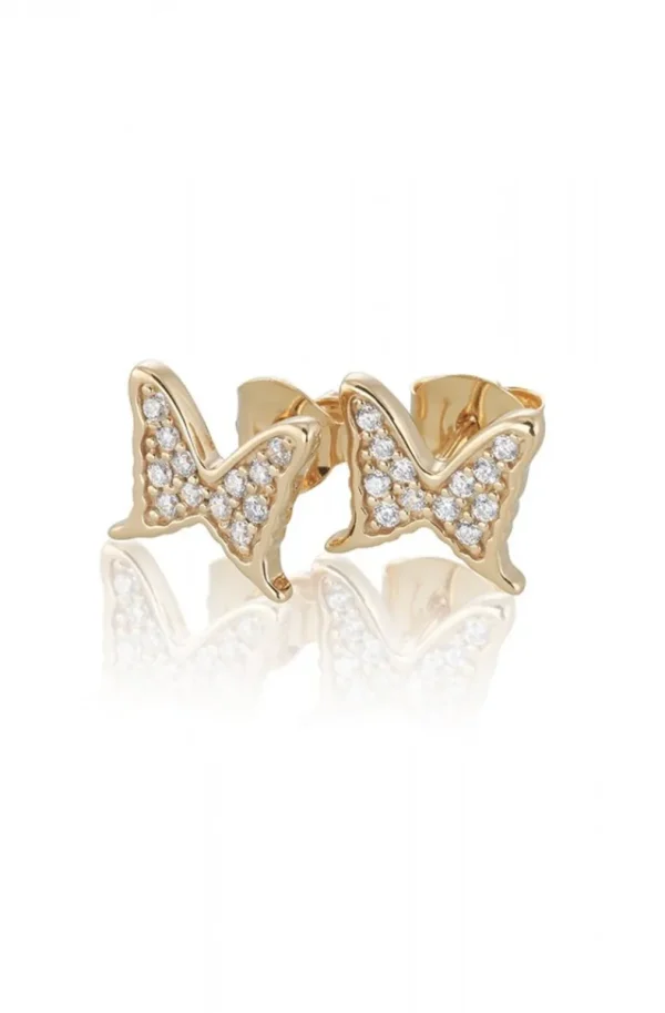 CAROLINA GYNNING JEWELRY - Petite Papillion Sparkling Earrings Goldplated Fashion