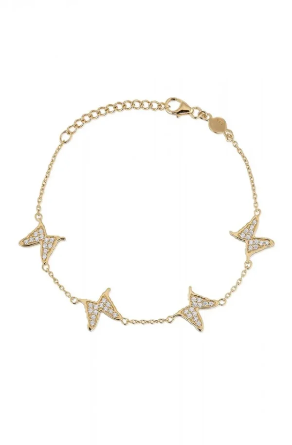 CAROLINA GYNNING JEWELRY - 4 Petite Papillion Sparkling Bracelet Goldplated New