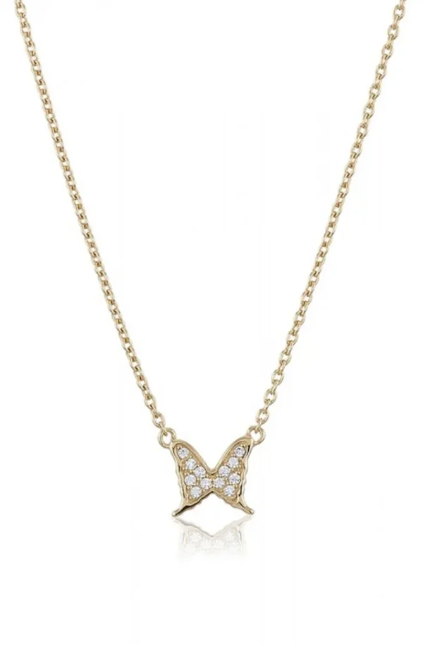 CAROLINA GYNNING JEWELRY - Petite Papillion Sparkling Necklace Goldplated Best