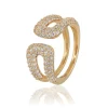 CAROLINA GYNNING JEWELRY - Classy Ring Goldplated Clear Sale