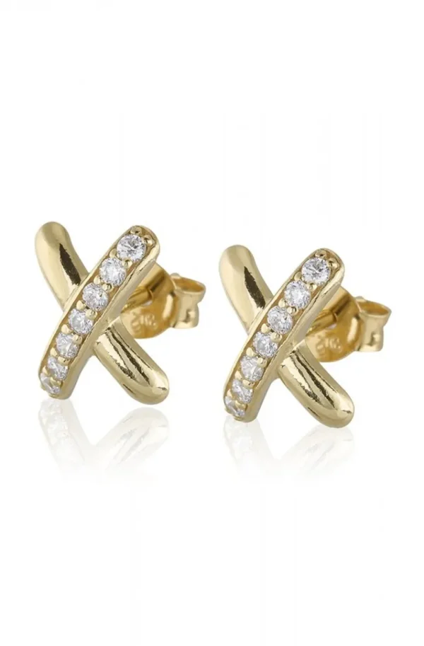 CAROLINA GYNNING JEWELRY - Cross My Heart Earrings Goldplated Outlet
