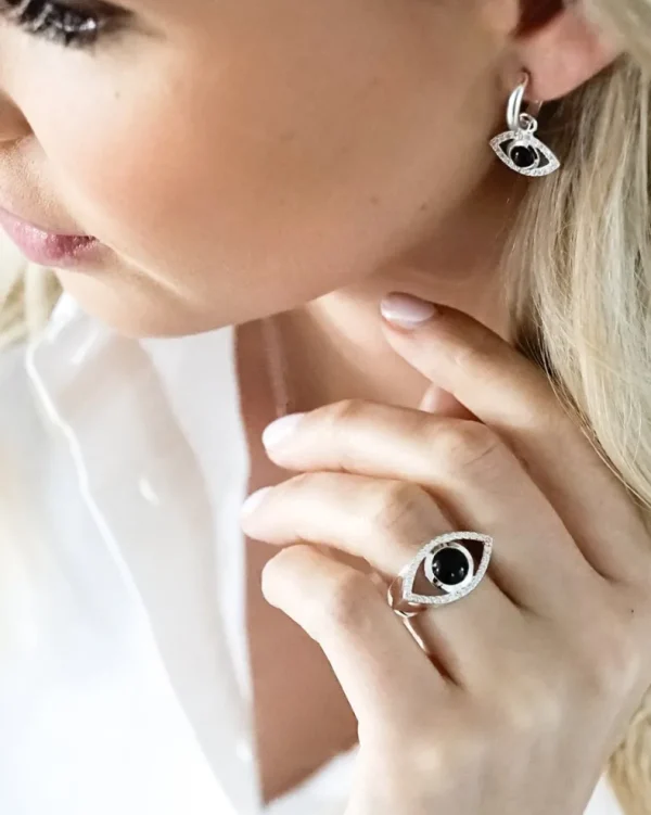 CAROLINA GYNNING JEWELRY - Devine Eye Earrings Silver Best