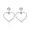 CAROLINE SVEDBOM - Baguette Heart Earring Rhodium Crystal Best