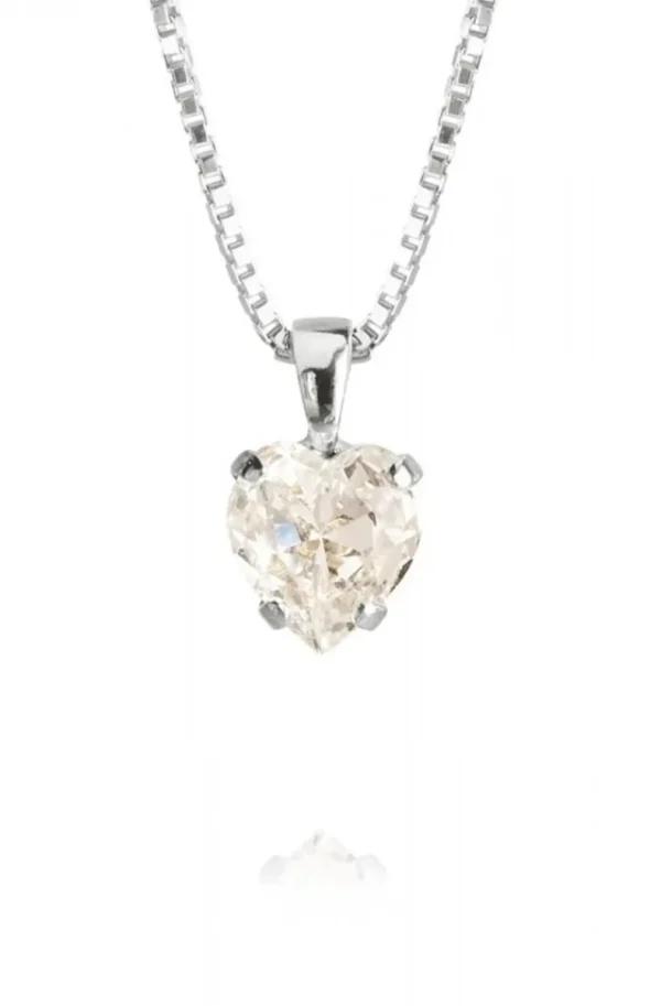 CAROLINE SVEDBOM - Heart Necklace - Rhodium Crystal Sale