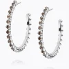 CAROLINE SVEDBOM - Siri Large Loop Earring - Rhodium Black Diamond Hot