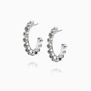 CAROLINE SVEDBOM - Siri Loop Earring - Rhodium Black Diamond Fashion