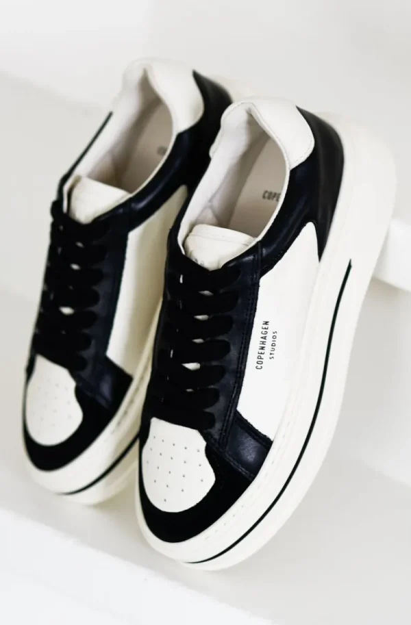 COPENHAGEN STUDIOS - CPH181 Leather Mix Black Cream Beige Discount