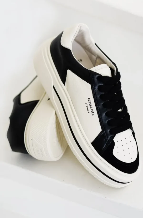 COPENHAGEN STUDIOS - CPH181 Leather Mix Black Cream Beige Discount