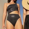 Plain Vanilla & Other Brands We Love Gottex - Luma Ivy One Shoulder Cut Out Swimsuit Black 23IV059 Sale