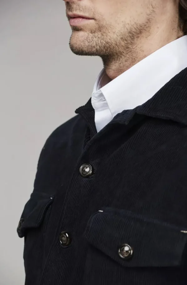 HANSEN & JACOB - Corduroy Noxus Overshirt 48 Navy Fashion
