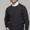 HANSEN & JACOB - Crew neck sweater Elbow patch - Grey 05 New