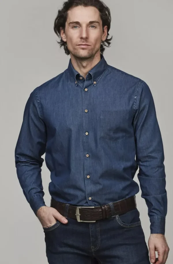 HANSEN & JACOB - Indigo Classic Shirt 46 Blue Hot