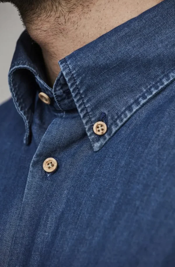 HANSEN & JACOB - Indigo Classic Shirt 46 Blue Hot