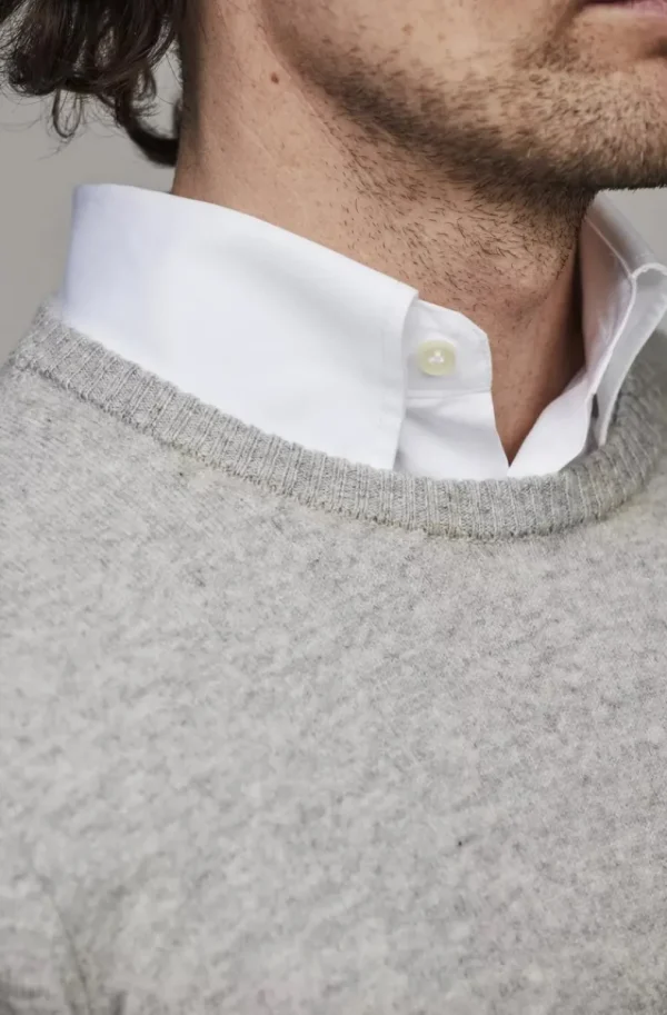 HANSEN & JACOB - Pure Cashmere Crew Neck Knit - Light Grey 09 Fashion