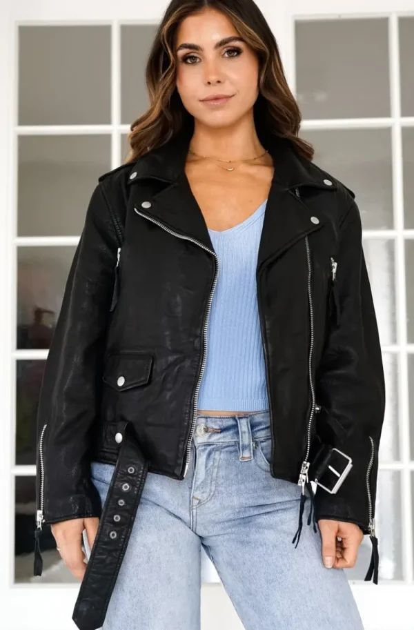 HUMAN SCALES - Leah Leather Jacket Black Clearance