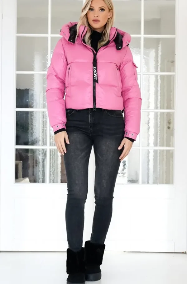 JACK1T - EZ Puffer Racer Hood - Bubbelgum Pink/Black Online