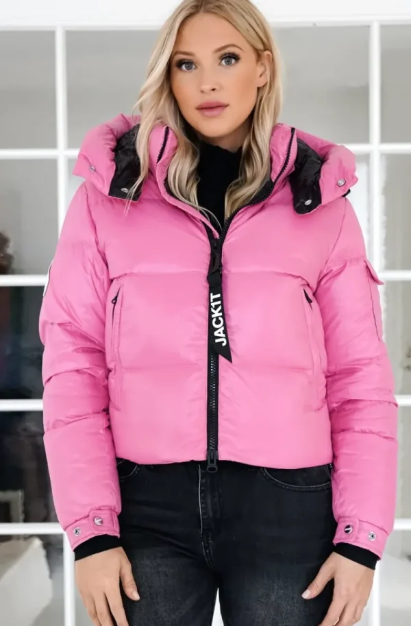 JACK1T - EZ Puffer Racer Hood - Bubbelgum Pink/Black Online