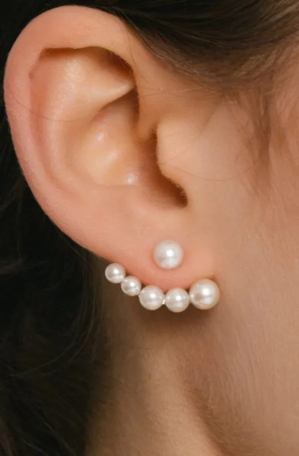 JANE & SOPHIE - Jacket Earring Pearl Silver Best