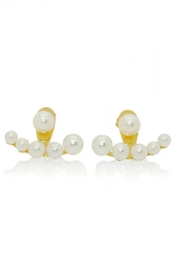 JANE & SOPHIE - Jacket earring gold pearl Sale