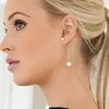 JANE & SOPHIE - Pearl long ear cuff silver Discount