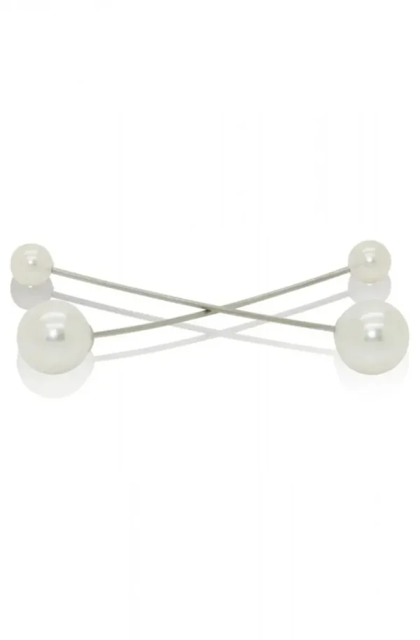 JANE & SOPHIE - Pearl long ear cuff silver Discount