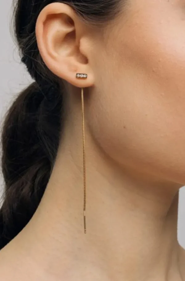 JANE & SOPHIE Jane and Sophie - Plain Crystal Earring Gold Outlet