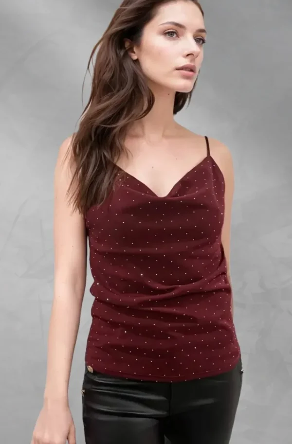 MIXED BRANDS Mixed Brand - Strap top 11197 - Bordeaux Clearance