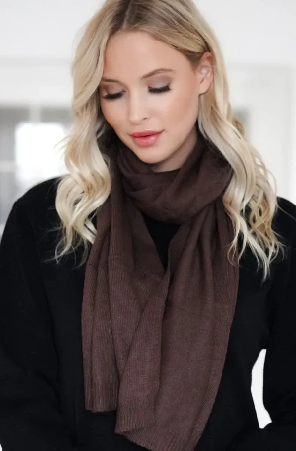 MIXED BRANDS - Angora Scarf 16197 - Brown Outlet
