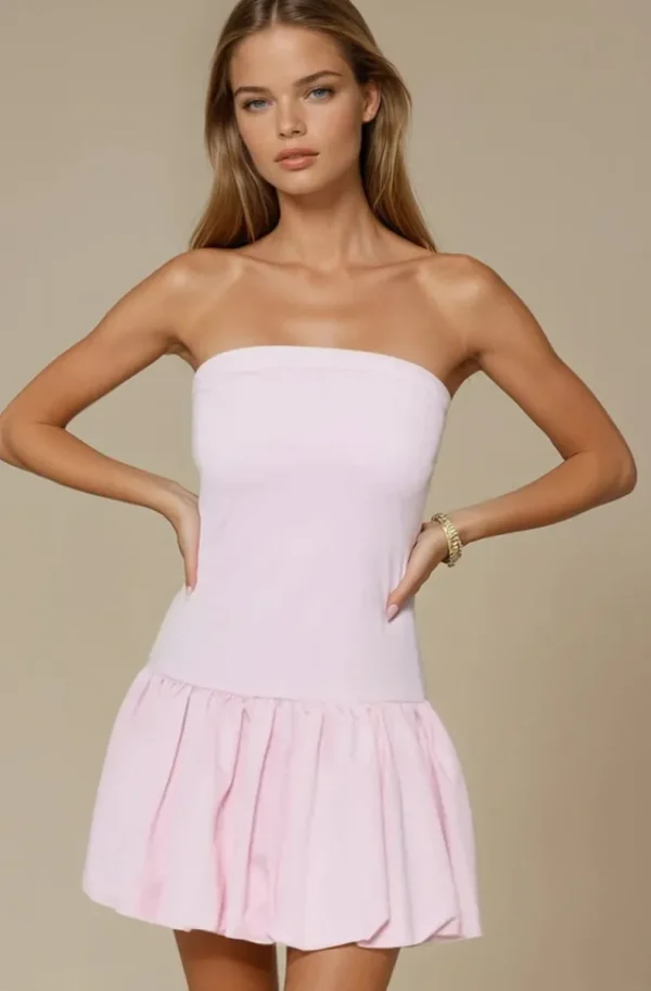 MIXED BRANDS - Ballon Dress 2595 - Pink New