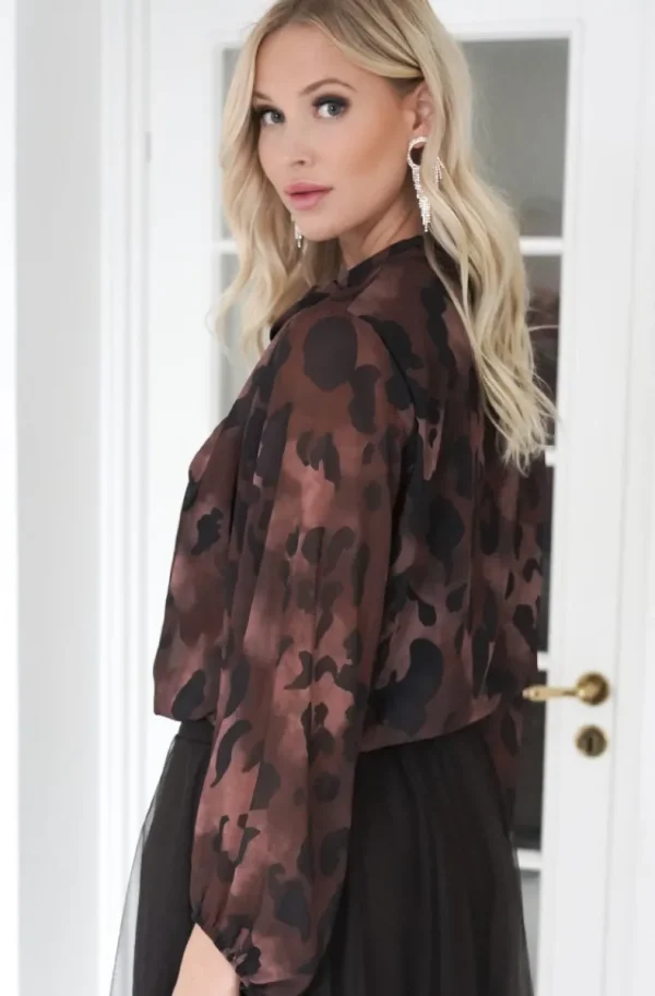 MIXED BRANDS - Blouse Aniella 8806 - Brown Discount