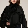 MIXED BRANDS - Blouse ruffle 9674 - Black Online