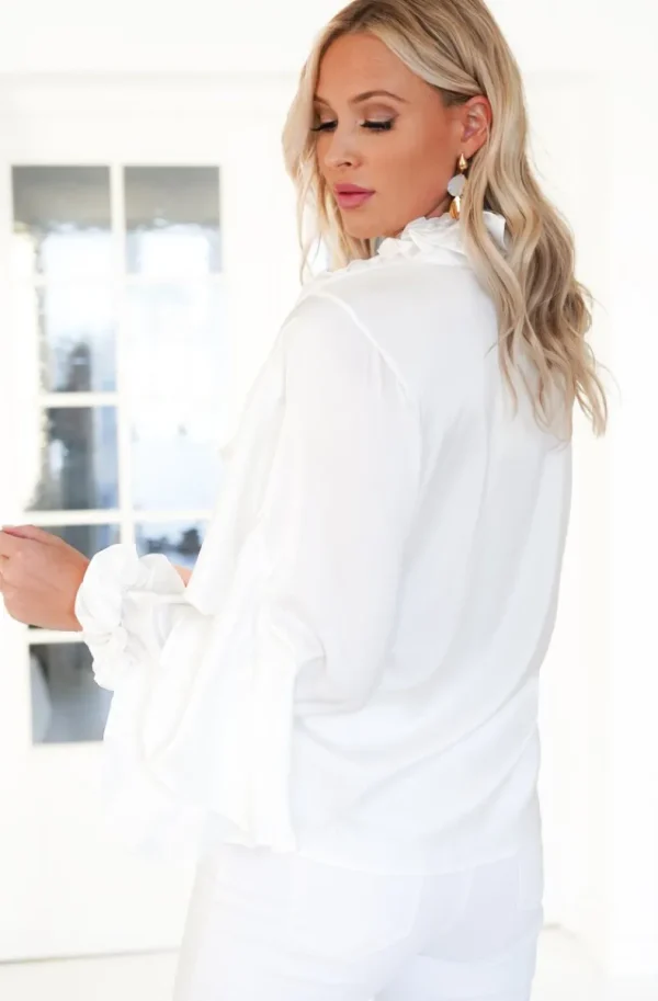 MIXED BRANDS - Blouse ruffle 9674 - White Fashion