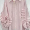 MIXED BRANDS - Blouse with ruffled sleeves 9669-2101 - Pink New