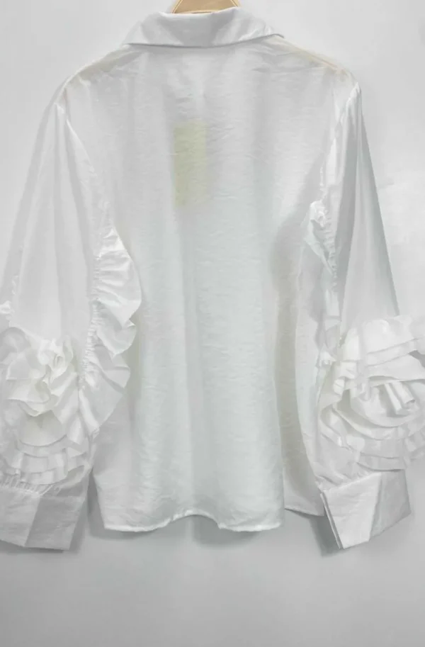 MIXED BRANDS - Blouse with ruffled sleeves 9669-2101 - White Best