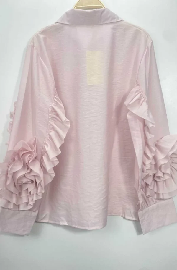 MIXED BRANDS - Blouse with ruffled sleeves 9669-2101 - Pink New