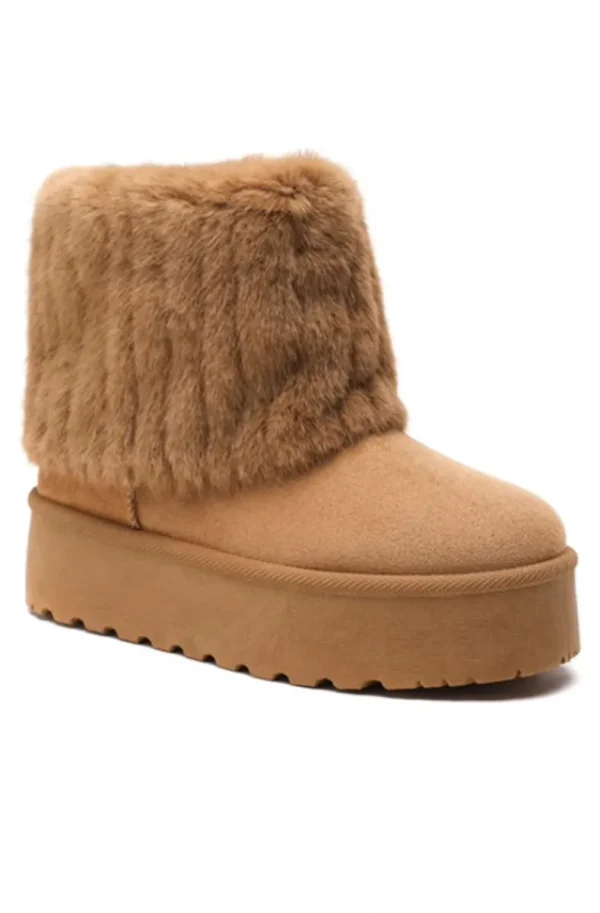 MIXED BRANDS - Boot with fake fur 2057 - Camel Hot