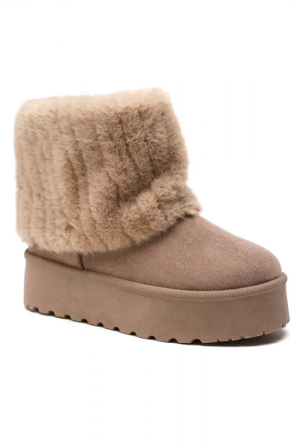MIXED BRANDS - Boot with fake fur 2057 - Khaki Outlet