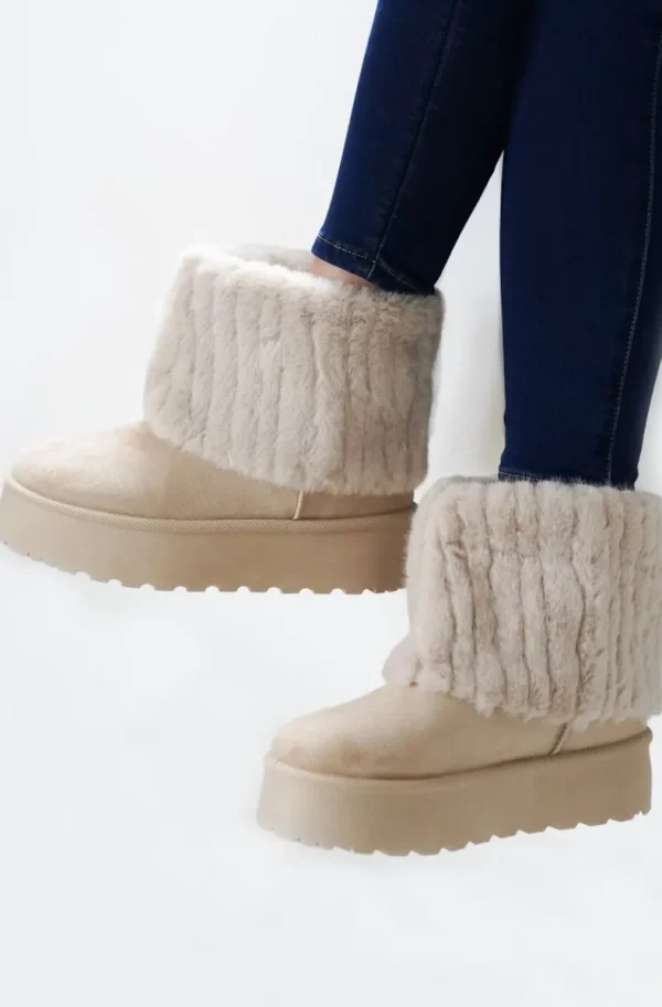 MIXED BRANDS - Boot with fake fur 2057 - Beige Online