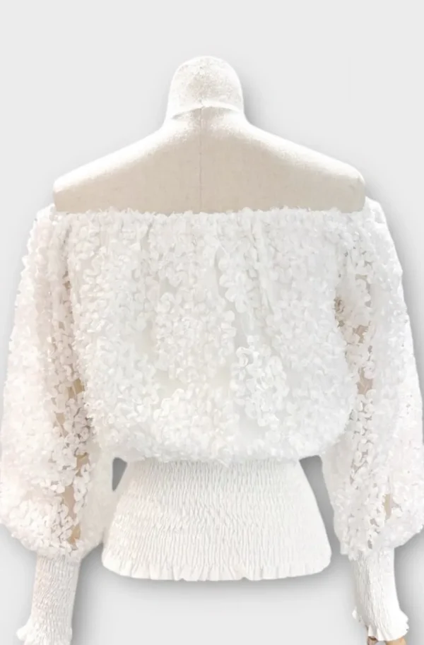 MIXED BRANDS - Bouse smocked offshoulder 12088 - White Online