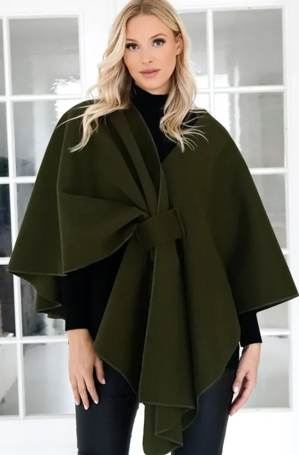 MIXED BRANDS - Cape with knot - Olive Discount