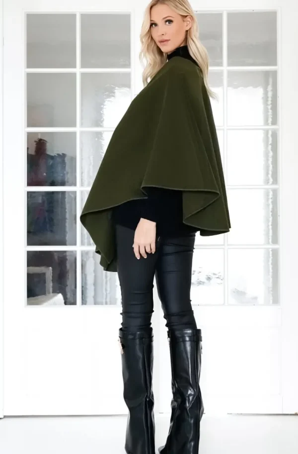 MIXED BRANDS - Cape with knot - Olive Discount