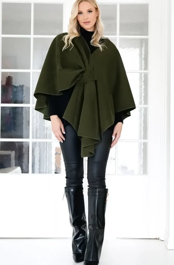 MIXED BRANDS - Cape with knot - Olive Discount